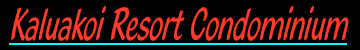 Kaluakoi Molokai Condo Logo